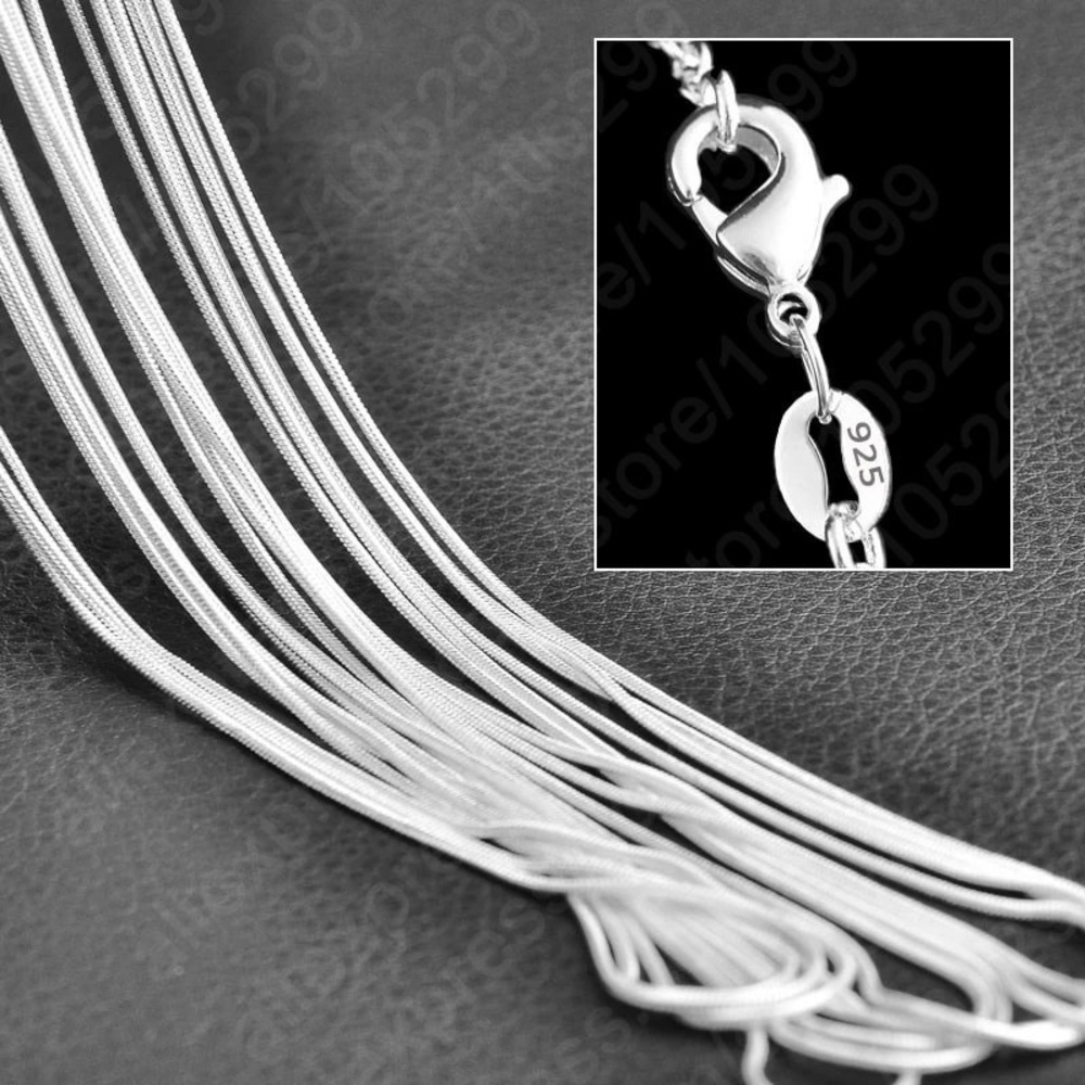 18 inch 925 Sterling Silver Snake Necklace Chain